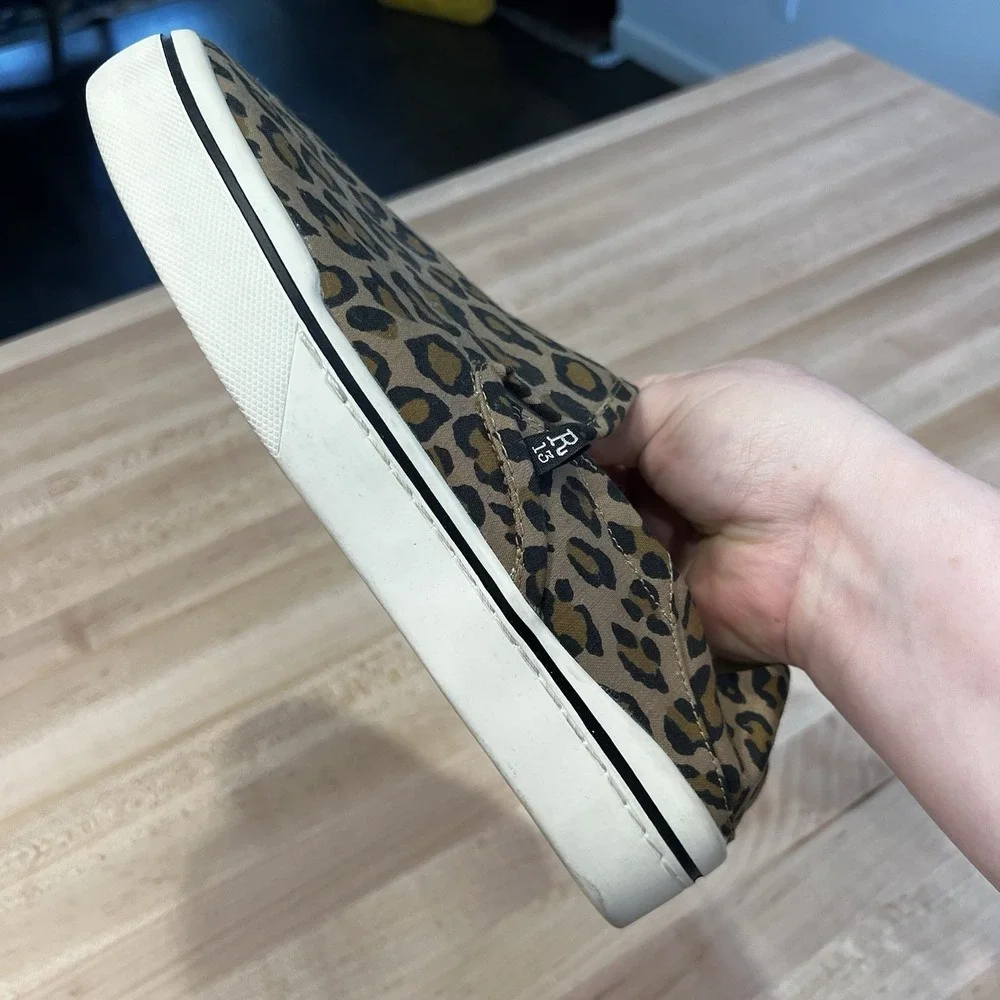 R13 Cheetah Print Canvas Slip-On Sneakers Women's Size 9, Men's 7, Bag Included